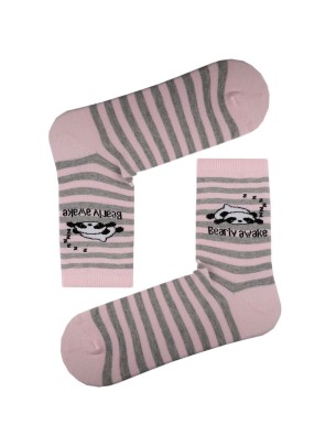PEMBE SOKET UYUYAN PANDA DESENLİ ÇORAP PEMBE SOKET UYUYAN PANDA DESENLİ ÇORAP