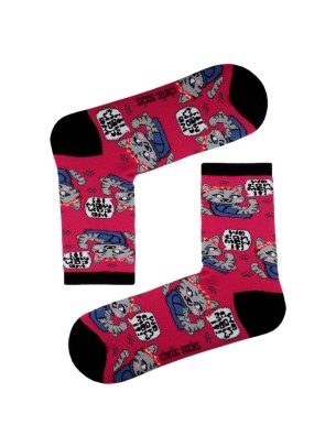 PINK CREW NAUGHTY CAT SOCKS PINK CREW NAUGHTY CAT SOCKS