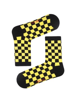 YELLOW CREW CHECKERED TENNIS SOCKS YELLOW CREW CHECKERED TENNIS SOCKS