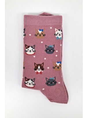 Cute Cat Pink Women Ankle Socks Cute Cat Pink Women Ankle Socks