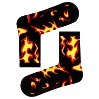 Siyah Soket Alev Desenli Renkli Çorap Siyah Soket Alev Desenli Renkli Çorap