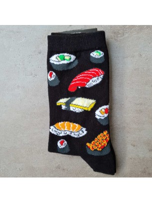 Siyah Soket Sushi Desenli Çorap