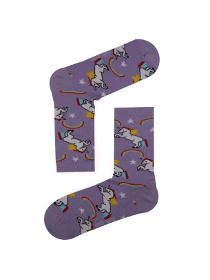 MOR SOKET UNICORN DESENLİ ÇORAP MOR SOKET UNICORN DESENLİ ÇORAP