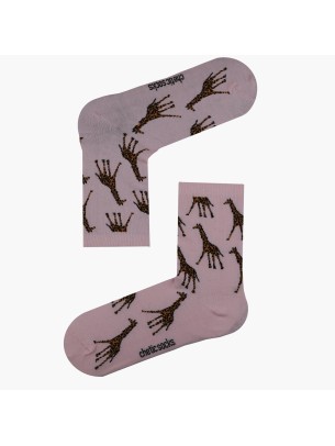 PINK CREW GIRAFFE PATTERN SOCKS PINK CREW GIRAFFE PATTERN SOCKS