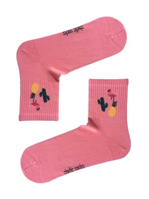 PEMBE TENİS FLAMİNGO DESENLİ ÇORAP PEMBE TENİS FLAMİNGO DESENLİ ÇORAP